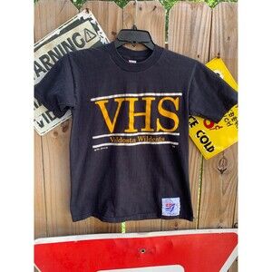 Vintage 90s VHS Valdosta Wildcats T-Shirt The Game Tag Faded Black Small